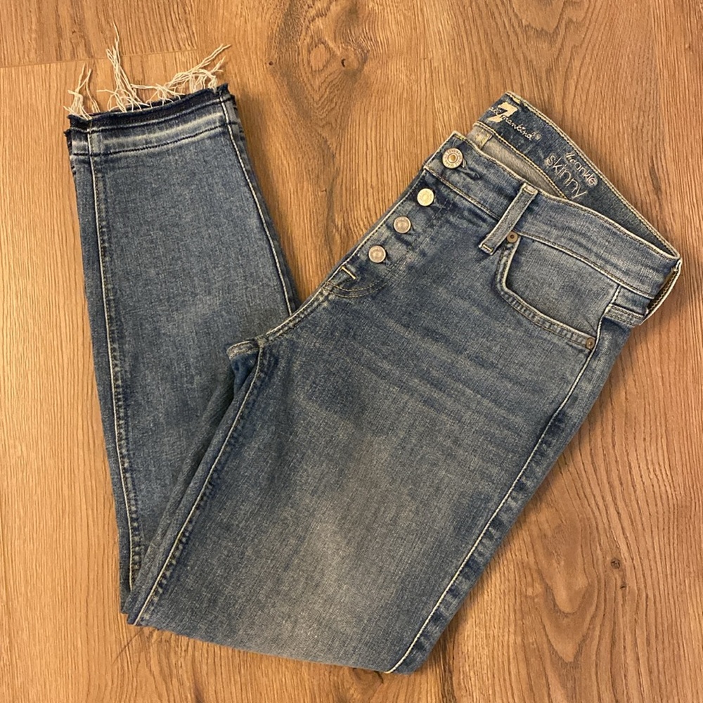 7 for All Mankind The Ankle Skinny Raw Hem Jeans